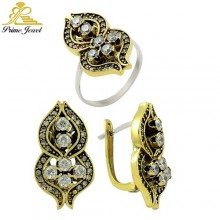 Gümüş Otantik Taşlı Set